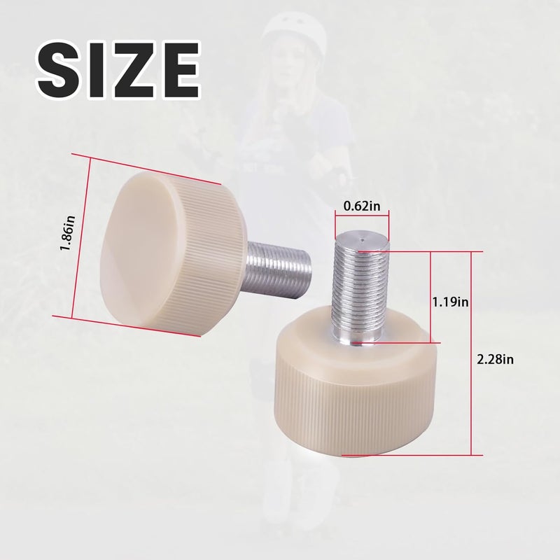 Ciuouient 122907 Toe Stops - Natural Rubber Roller Skate Toe Stoppers - Long Stem Length of 30mm - Image 5